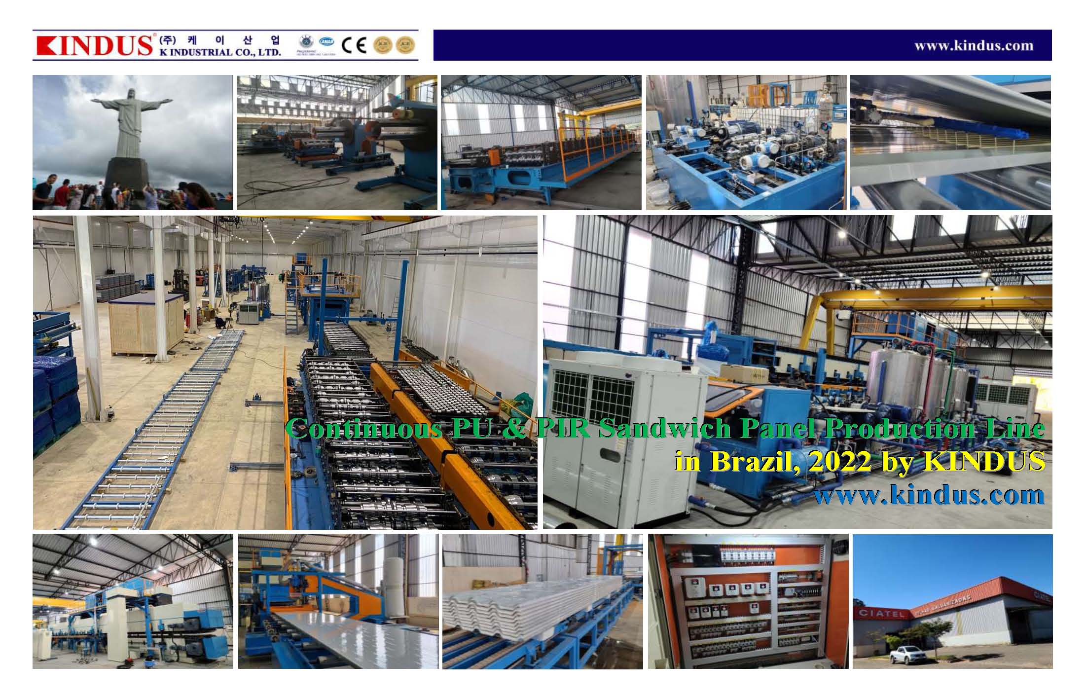 PU/PIR sandwich panel production line in Brazil