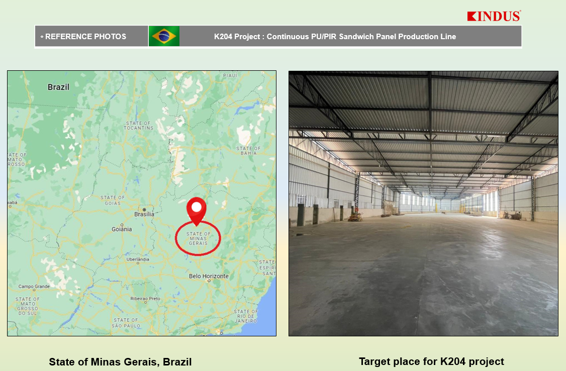 Continuous PU / PIR sandwich panel production line in Brazil