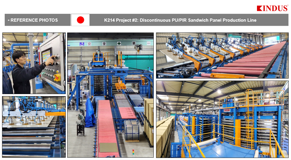 Discontinuous PU/PIR sandwich panel production line